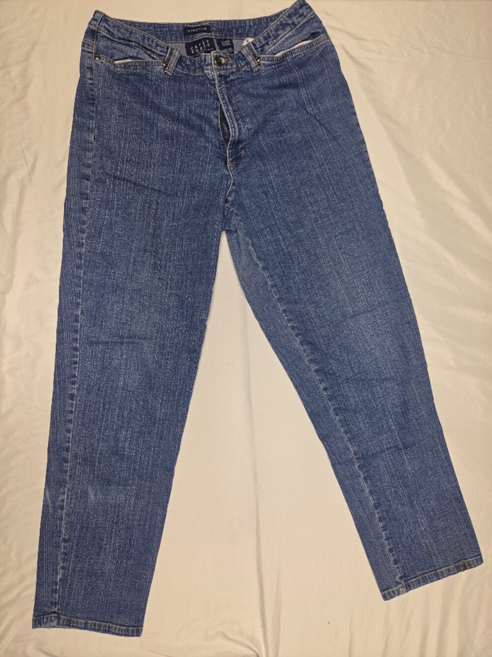 Crazy Horse Stretch Straight Leg Jeans Medium Wash Size 12R
